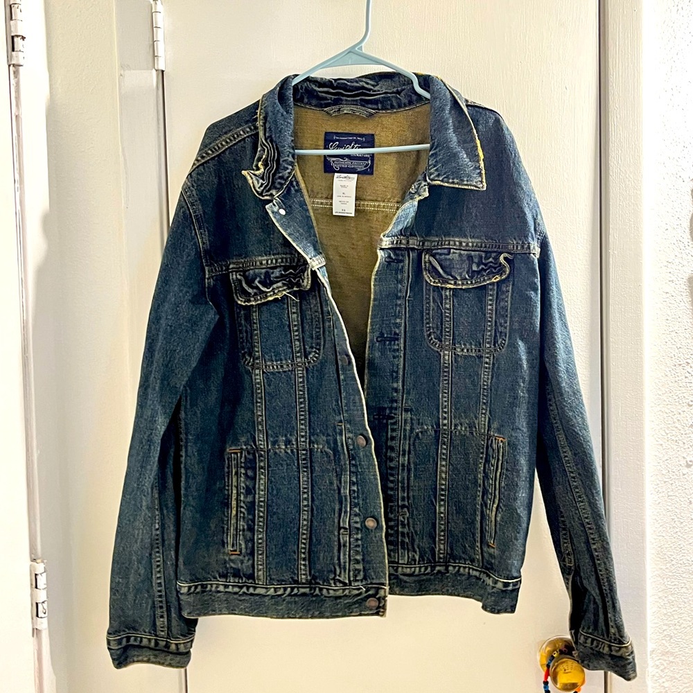Levi’s Strauss authentic denim jean jacket mens XL dark medium wash